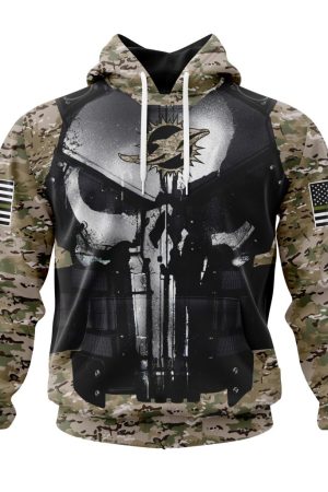 Miami Dolphins Punisher Armor NFL Football Team Hoodie Genxprint