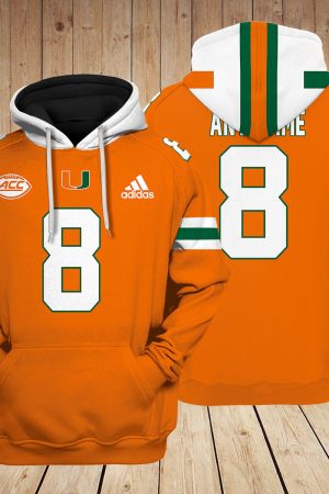 Miami Hurricanes Football NCAA Custom 3D Hoodie PT Genxprint