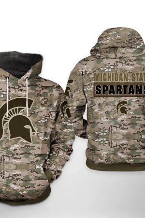 Michigan State Spartans NCAA Camo Hoodie Style Genxprint