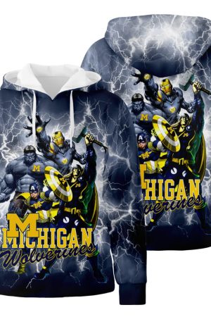 Michigan Wolverines 3D All Over Print Hoodie Zip-Up Hoodie Ver Genxprint