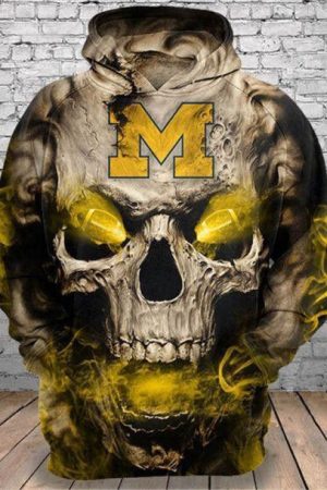 Michigan Wolverines Skull Michigan Wolverines Hoodie Genxprint