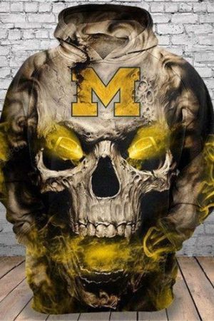 Michigan Wolverines Skull Michigan Wolverines Hoodie Genxprint