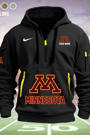 Minnesota Golden Gophers Quarter Zip Hoodie Set Genxprint