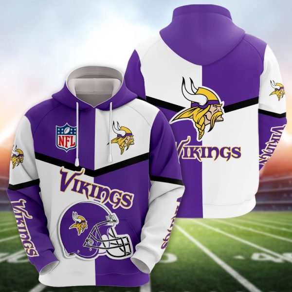 Minnesota Vikings 3D printed Sweatshirt Hoodie Zipped Hoodie Genxprint