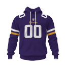 Minnesota Vikings Custom Name And Number 3D Hoodie Style Genxprint