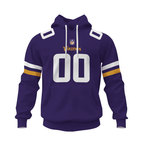 Minnesota Vikings Custom Name And Number 3D Hoodie Style Genxprint - Image 2