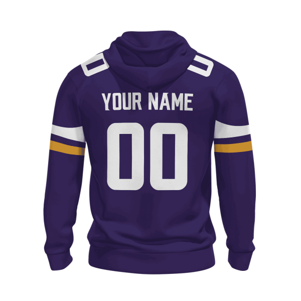 Minnesota Vikings Custom Name And Number 3D Hoodie Style Genxprint - Image 3