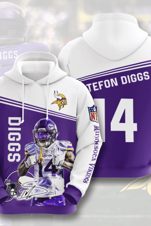 Minnesota Vikings Diggs 14 Hoodie Style Genxprint