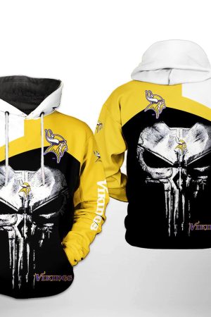 Minnesota Vikings Punisher V2 NFL Football Team Hoodie Genxprint