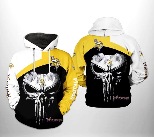 Minnesota Vikings Punisher V2 NFL Football Team Hoodie Genxprint