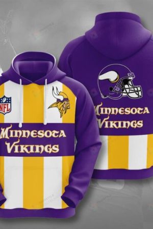Minnesota Vikings Stripe NFL Football Team Hoodie Genxprint