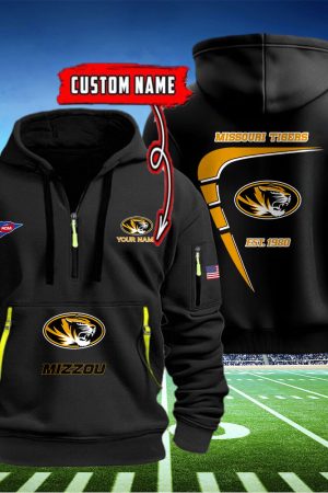 Missouri Tigers Quarter Zip Hoodie Style Genxprint