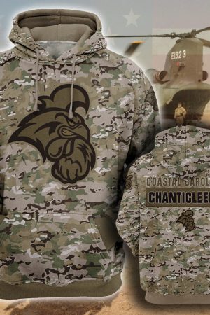 NCAA Coastal Carolina Chanticleers Camouflage 3D Hoodie Genxprint