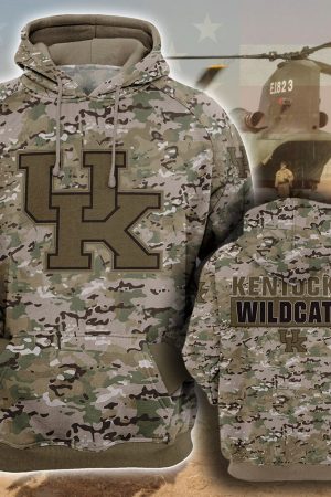 NCAA Kentucky Wildcats Camouflage 3D Hoodie Genxprint