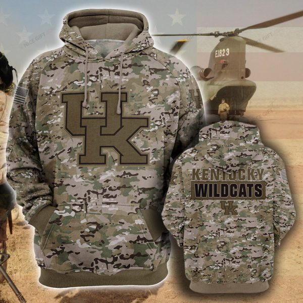 NCAA Kentucky Wildcats Camouflage 3D Hoodie Genxprint