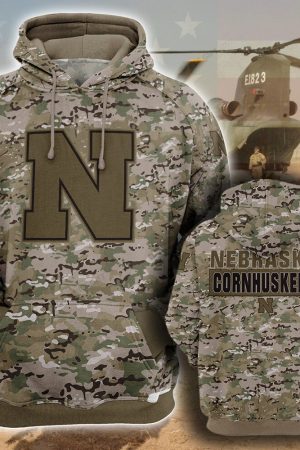 NCAA Nebraska Cornhuskers Camouflage 3D Hoodie Genxprint