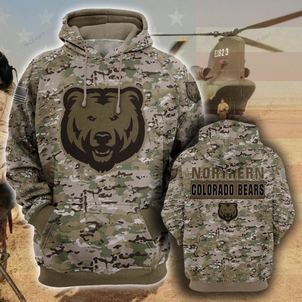 NCAA Northern Colorado Bears Camouflage 3D Hoodie Genxprint