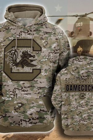 NCAA South Carolina Gamecocks Camouflage 3D Hoodie Genxprint