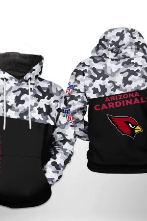 NFL Arizona Cardinals NFL Camo Veteran Team Hoodie Genxprint
