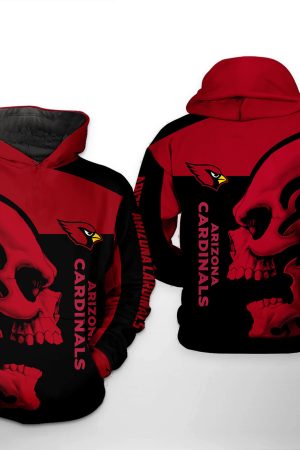 NFL Arizona Cardinals NFL Skull Hoodie Genxprint