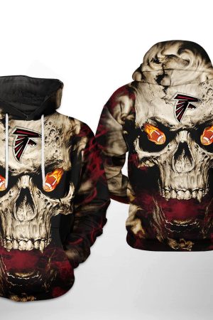 NFL Atlanta Falcons NFL Skull Team Hoodie Genxprint