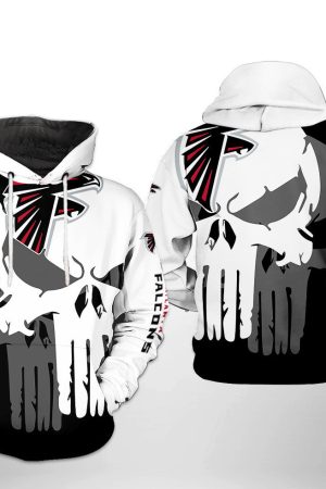 NFL Atlanta Falcons NFL Team Skull Hoodie Genxprint