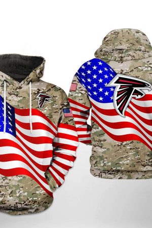 NFL Atlanta Falcons NFL US Flag Camo Veteran Team Hoodie Genxprint