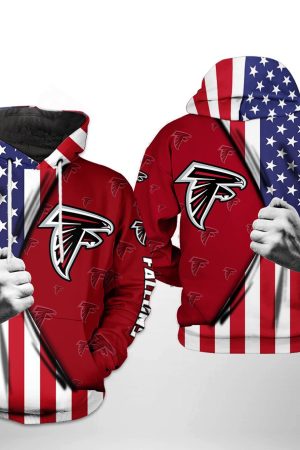 NFL Atlanta Falcons NFL US Flag Team Hoodie Genxprint