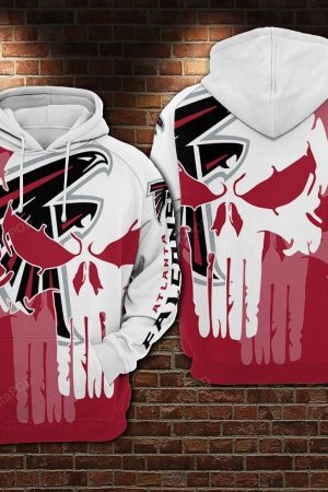 NFL Atlanta Falcons Nfl Football Big Punisher Skull Hoodie Genxprint