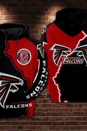 NFL Atlanta Falcons Nfl Football Red Black Hoodie Genxprint