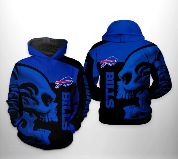 NFL Buffalo Bills NFL Skull Hoodie Genxprint