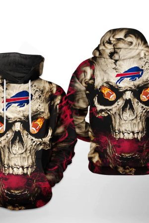 NFL Buffalo Bills NFL Skull Team Hoodie Genxprint