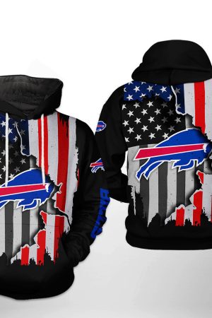 NFL Buffalo Bills NFL US Flag Team Hoodie Genxprint