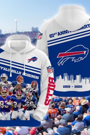 NFL Buffalo Bills Nfl 61th Anniversary Legend Hoodie Genxprint