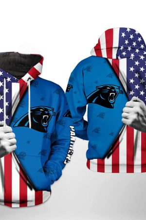 NFL Carolina Panthers NFL US Flag Team Hoodie Genxprint
