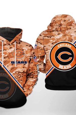 NFL Chicago Bears NFL Camo Team Hoodie Genxprint