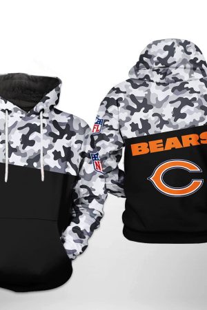 NFL Chicago Bears NFL Camo Veteran Team Hoodie Genxprint