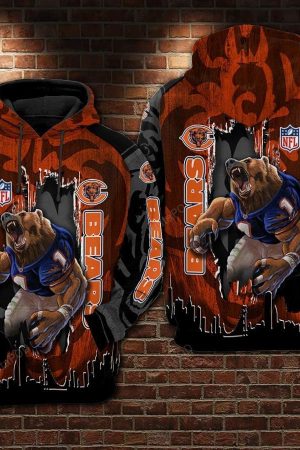 NFL Chicago Bears Nfl Football Camouflage Tiger Hoodie Genxprint