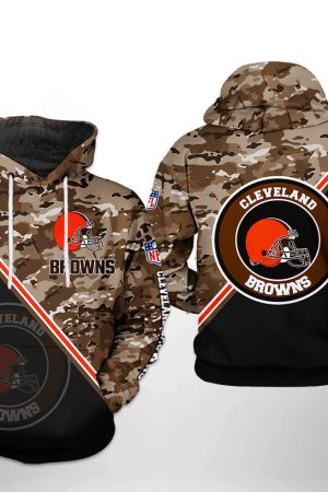 NFL Cleveland Browns NFL Camo Team Hoodie Genxprint