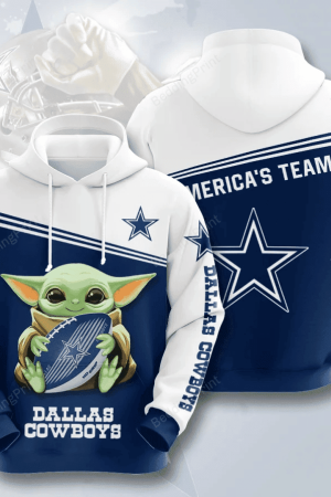 NFL Dallas Cowboys Baby Yoda Hoodie Genxprint