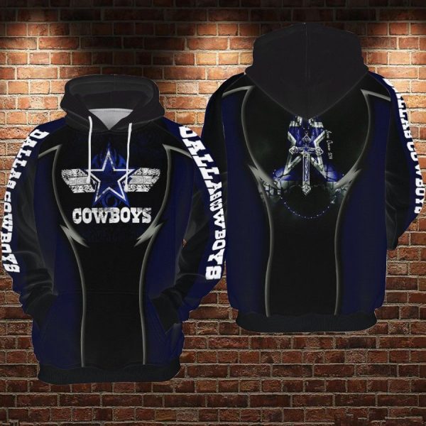 NFL Dallas Cowboys Nfl Football Jesus Cross Hoodie Genxprint