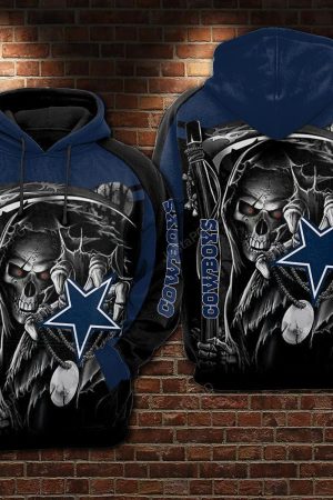 NFL Dallas Cowboys Nfl Football Star Skull Death Hoodie Genxprint