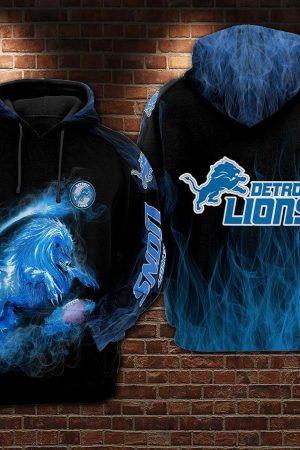 NFL Detroit Lions Nfl Football Lions Smoke Hoodie Genxprint