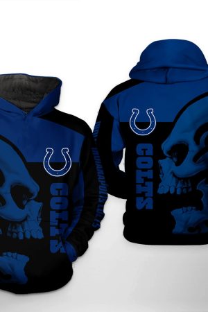 NFL Indianapolis Colts NFL Skull Hoodie Genxprint