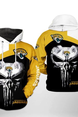 NFL Jacksonville Jaguars NFL Skull Punisher Team Hoodie Genxprint