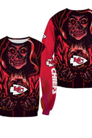 NFL Kansas City Chiefs Death Halloween Skull Limited Edition Sweatshirt Hoodie Zipped Hoodie Genxprint