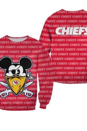 NFL Kansas City Chiefs Halloween Evil Mickey Limited Edition Sweatshirt Hoodie Zipped Hoodie Genxprint