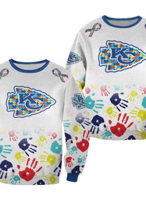 NFL Kansas City Chiefs Special Autism Awareness Design Sweatshirt Hoodie Zipped Hoodie Genxprint