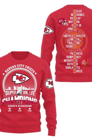 NFL Kansas City Chiefs Super Bowl LVII Champions Mens and Womens Sweatshirt Hoodie Zipped Hoodie Style Genxprint