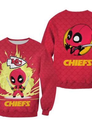 NFL Kansas City Chiefs feat Deadpool Hoodie Genxprint